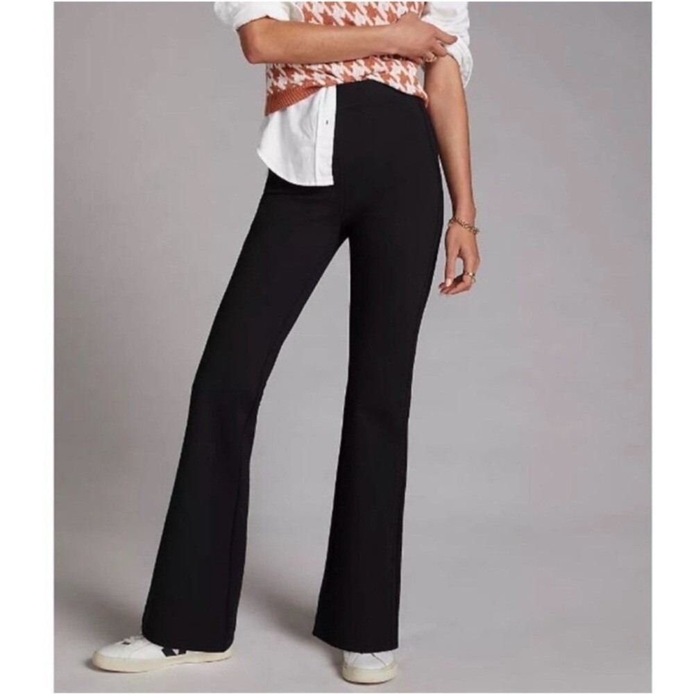 Anthropologie The Joni High Rise Flare Pants Black Medium Petite 29" OB1563179